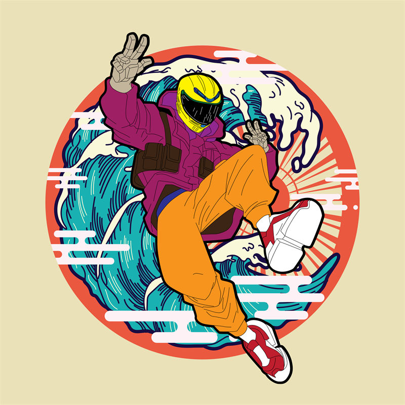时尚潮流服装印花裁片：个性图案设计