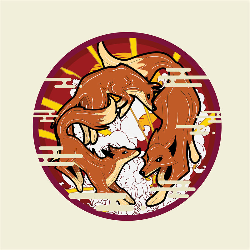 传统狐狸纹样裁片印花，打造独特服装设计