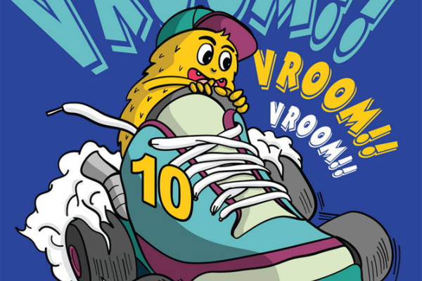 卡通怪兽赛车手裁片印花，打造个性服装