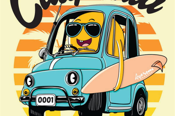 复古加州风情服装印花设计