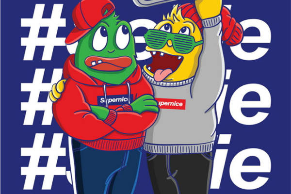 趣味卡通青蛙与鳄鱼服装印花素材