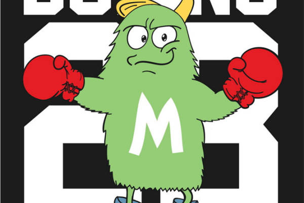 裁片印花:趣味拳击手图案服装印花