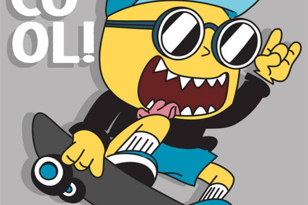 酷炫滑板少年裁片印花设计,打造个性服装