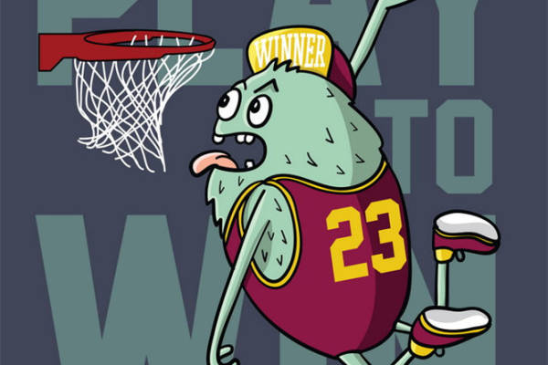 卡通怪兽篮球赛服装印花裁片