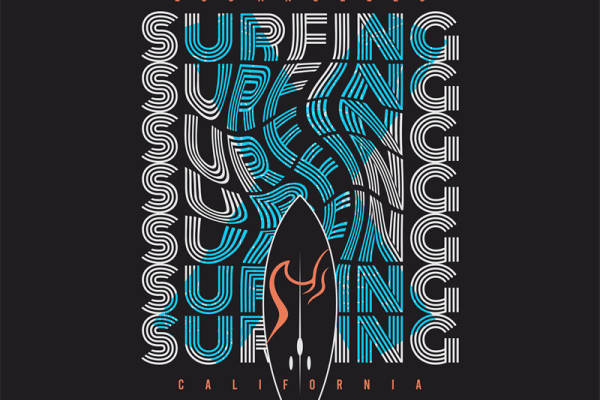 时尚冲浪文化印花图案，打造个性服装裁片