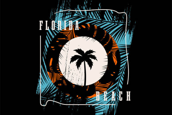 热带风情棕榈树图案服装印花裁片