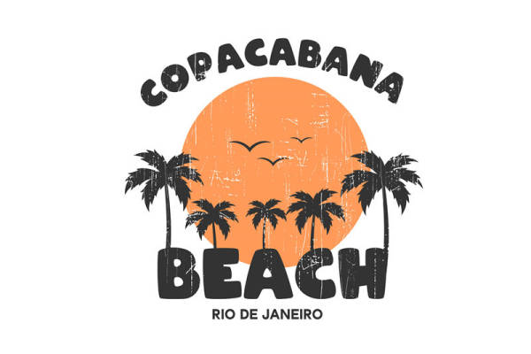 复古风海滩印花素材，打造夏日海滩风情服装