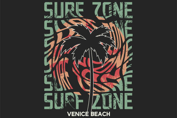 复古风棕榈树图案服装印花素材