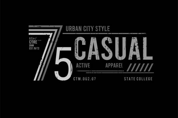 复古75周年纪念服装印花设计