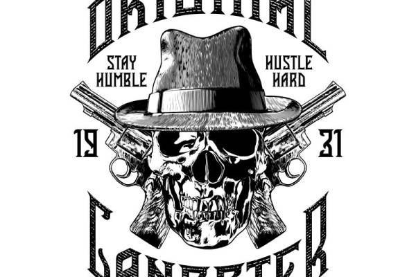 原版帮派风格服装印花裁片设计