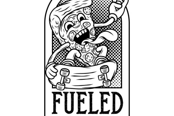 裁片印花：滑板与披萨的趣味结合，为你的服装增添独特魅力