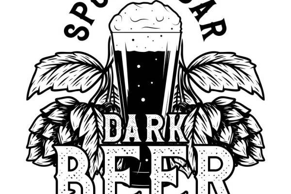 深色啤酒主题裁片印花，为您的服装增添独特风味