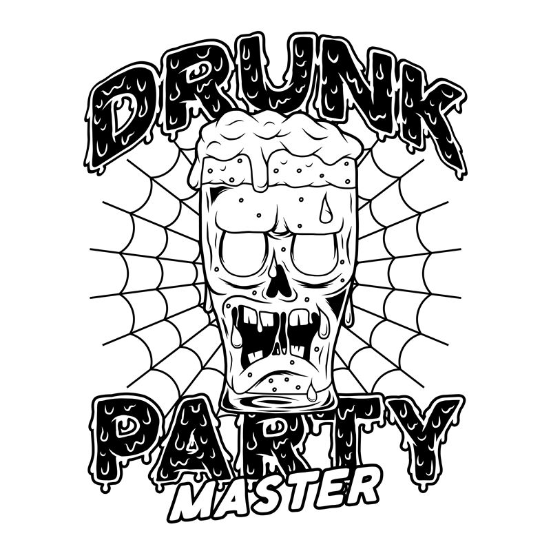 创意泼墨风格“Drunk Party Master”服装印花裁片