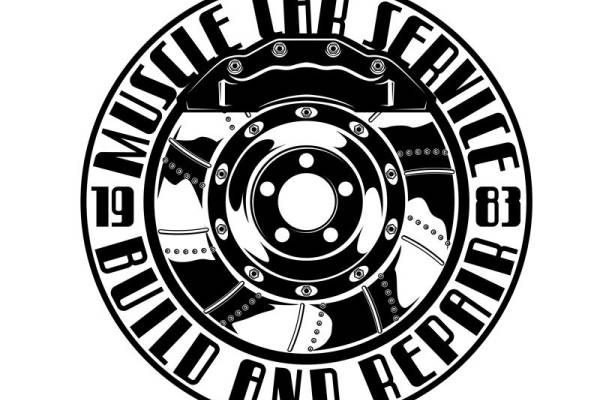 复古金属质感汽车轮毂图案服装印花