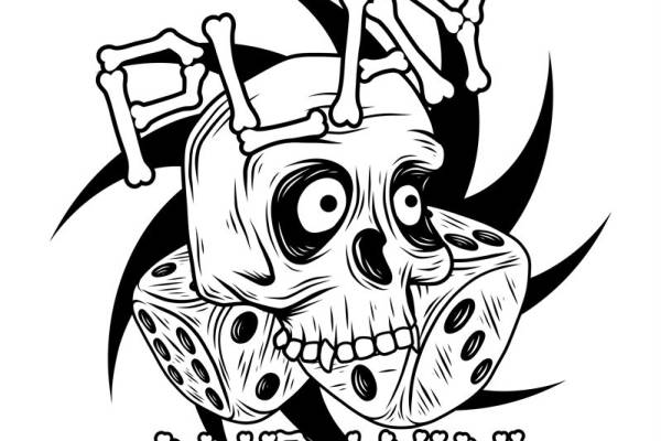 骷髅骰子图案裁片印花，打造个性服装