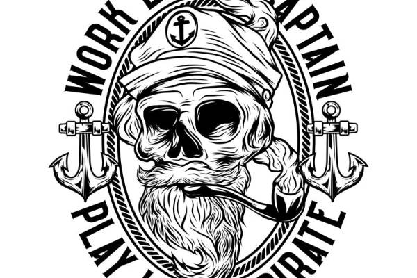 海盗船长头骨印花：独特设计的服装印花素材