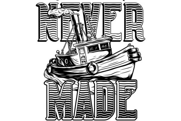 复古帆船图案服装印花设计