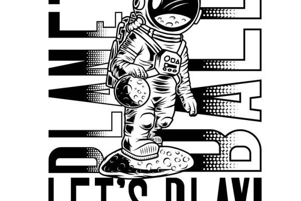 太空宇航员裁片印花，创意设计服装印花