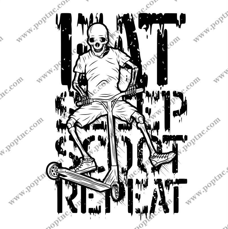 骷髅滑板图案裁片印花,时尚街头风服装印花