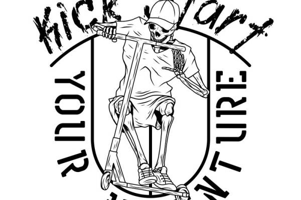 骷髅滑板手图案服装印花裁片设计