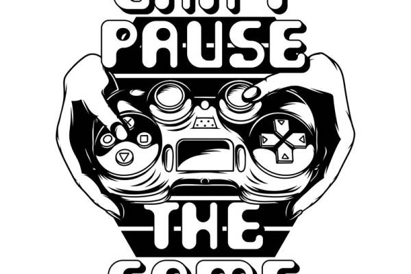 复古游戏手柄图案服装印花裁片