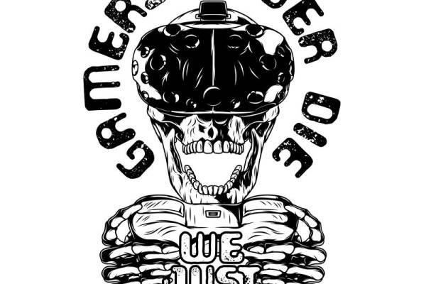 暗黑风格骷髅头服装印花图案,适合潮流服饰