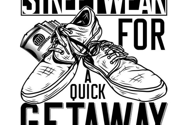 潮流街头风鞋带印花图案，打造个性时尚服装