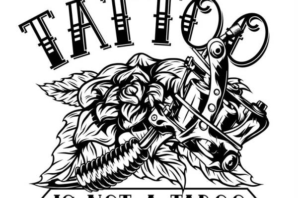 复古玫瑰纹身机图案服装印花裁片