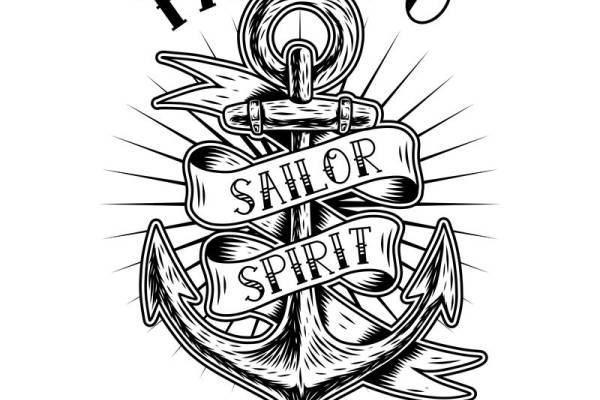 复古航海风纹身图案：服装印花裁片设计灵感