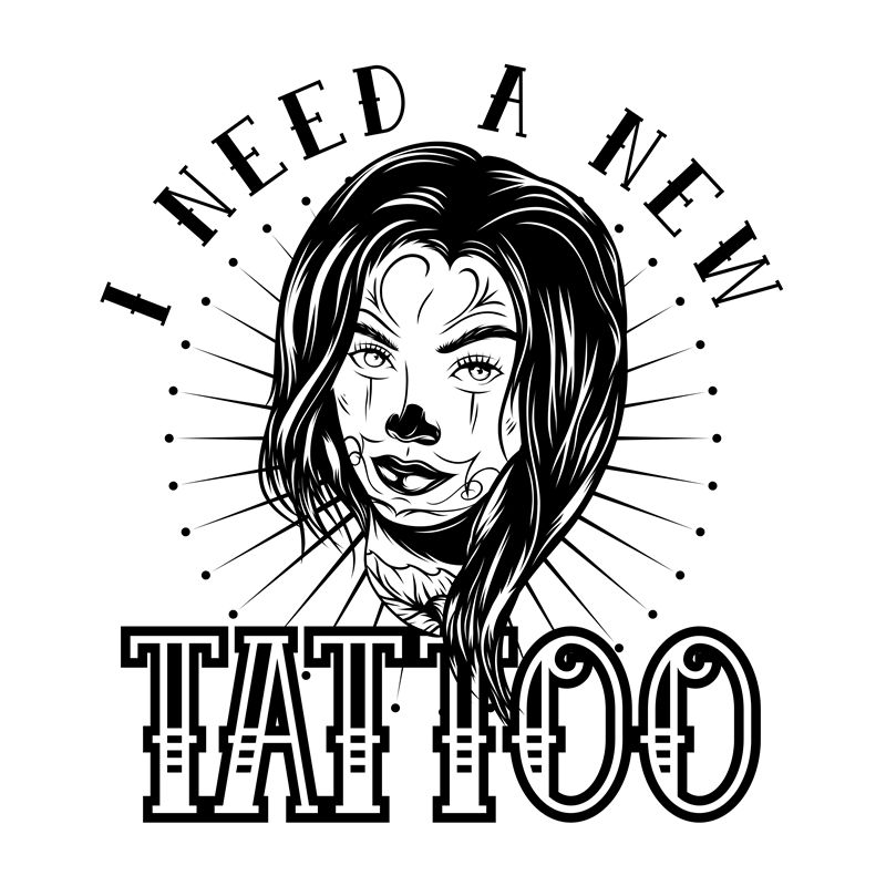 复古风格女性头像服装印花，适合个性设计