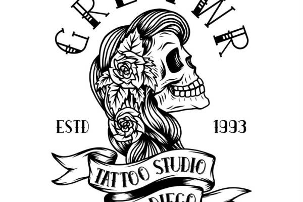 复古骷髅头花型服装印花裁片设计