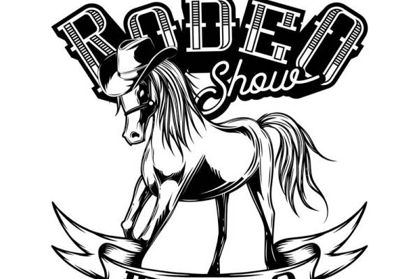 复古西部风情马头牛仔帽服装印花图案