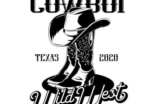 复古西部风情牛仔靴印花图案，打造个性服装