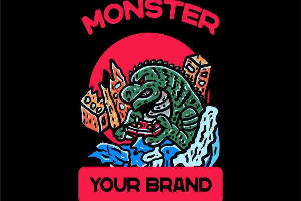 复古怪兽图案服装印花裁片设计灵感