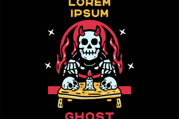 暗黑骷髅裁片印花:服装印花设计灵感