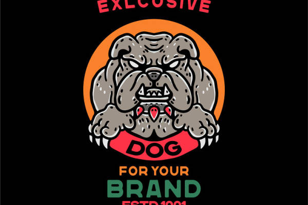 经典斗牛犬头像印花图案，打造个性服装裁片