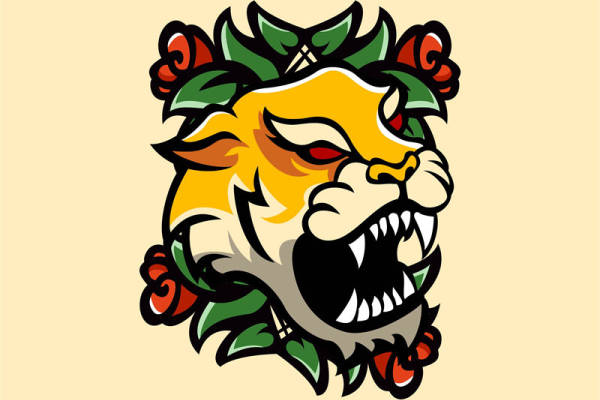 老虎头花型印花图案：服装印花裁片设计灵感