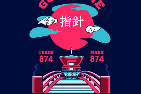 复古寺庙建筑图案的服装印花设计