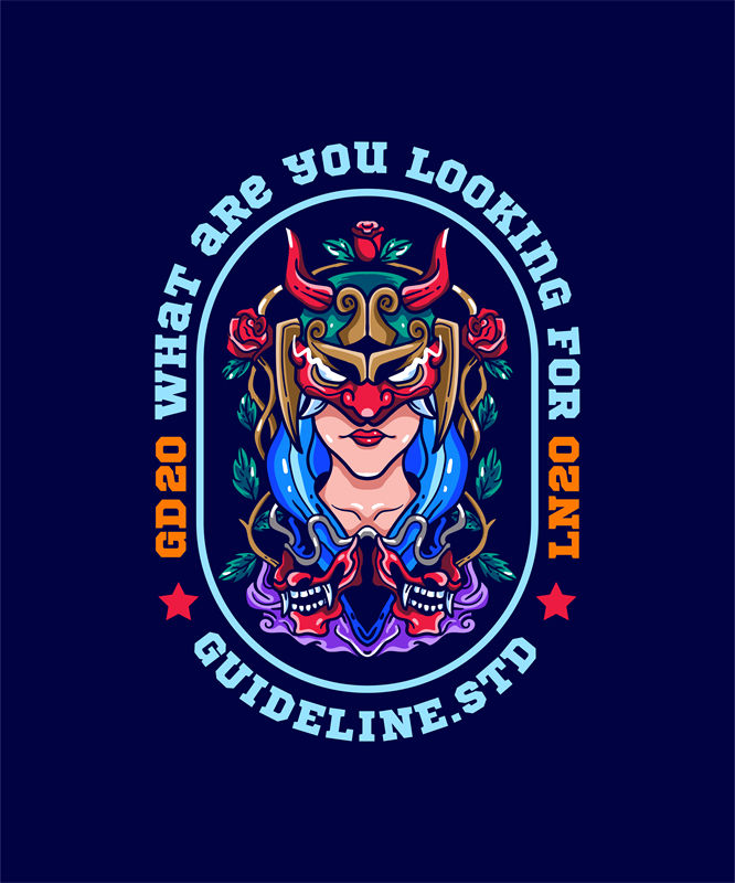 时尚恶魔面具印花图案，打造个性服装裁片