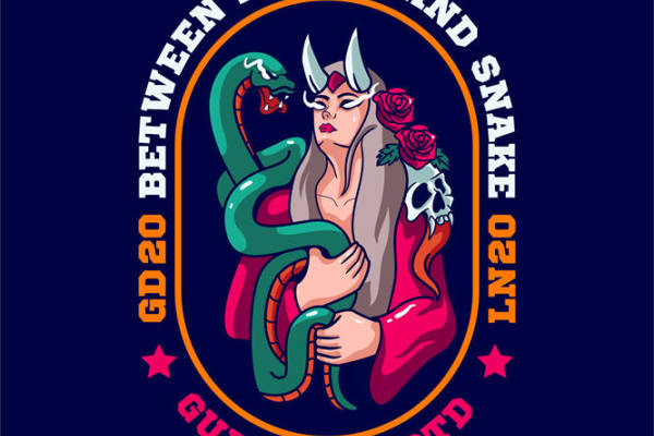 裁片印花：神秘蛇女主题服装印花设计