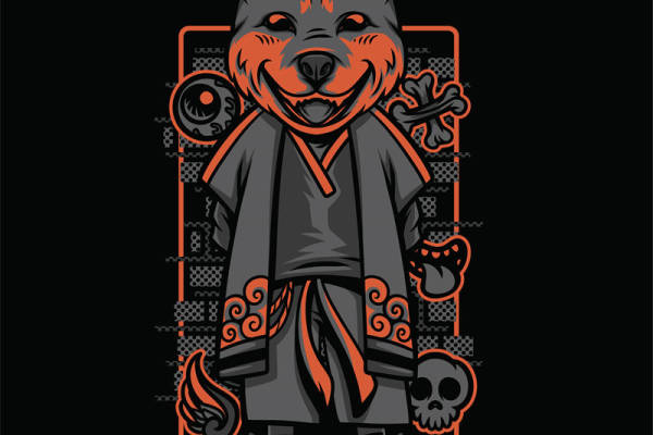 暗黑系狼头印花：服装印花裁片设计灵感