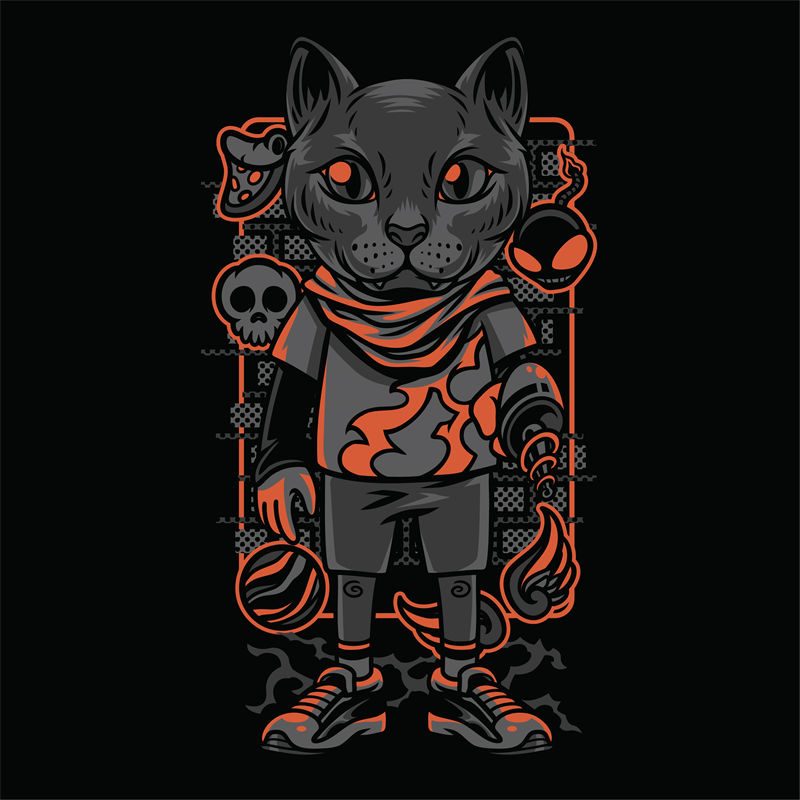 暗黑风格猫头鹰裁片印花，打造个性服装