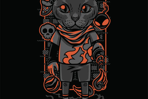 暗黑风格猫头鹰裁片印花，打造个性服装