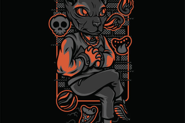 暗黑风格猫头鹰裁片印花：服装印花新选择