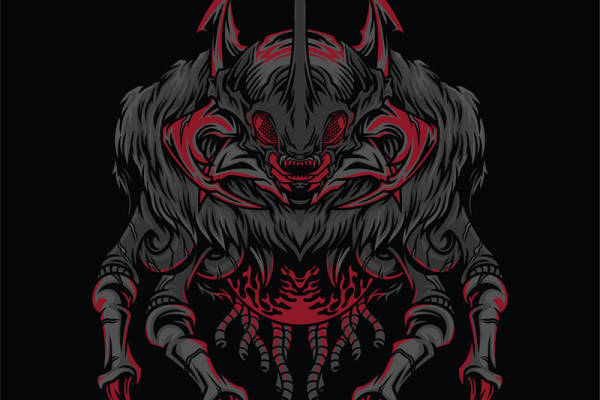 暗黑恶魔纹路服装印花裁片设计