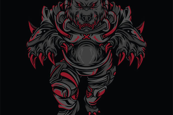 暗黑系野兽纹样裁片印花，打造个性服装