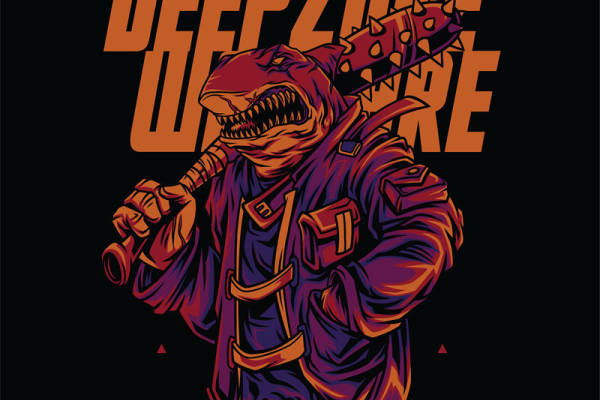 深邃变异龙兽服装印花裁片