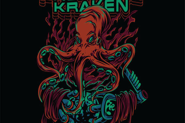 暗黑风格章鱼印花图案，打造独特服装设计