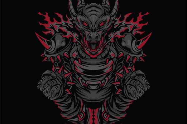 暗黑风格龙纹裁片印花，打造独特服装设计