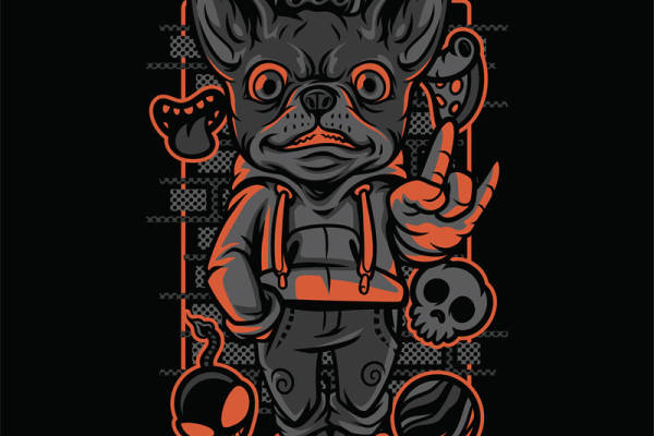 酷炫狗头裁片印花：个性服装印花设计灵感